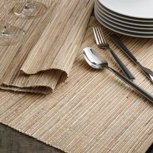 Natural Fiber Lurex Runner with Placemats
